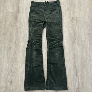 Pilcro Forest Green Corduroy Flare Jeans